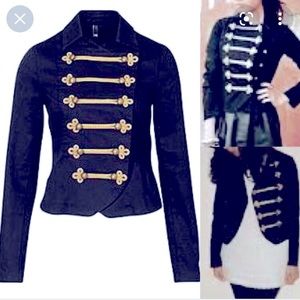 NWOT H&M DIVIDED Marching Band Style Jacket for Women - Blue & Gold